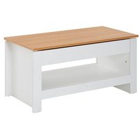 WOHNLING Couchtisch Holz weiß 85,0 x 47,0 x 45,0 cm von Wohnling