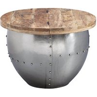 WOHNLING Couchtisch rund Massivholz silber 60,0 x 60,0 x 43,0 cm, 1 St. von Wohnling