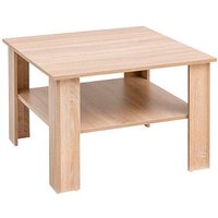 WOHNLING Couchtisch quadratisch Spanplatte sonoma-eiche 60,0 x 60,0 x 42,0 cm, 1 St. von Wohnling