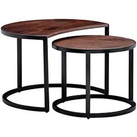 WOHNLING Couchtische-Set rund Massivholz braun, 1 Set WOHNLING Couchtische-Set rund Massivholz braun, 1 Set von Wohnling