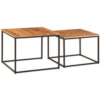 WOHNLING Couchtische-Set quadratisch Massivholz akazie, 1 Set von Wohnling