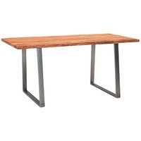 WOHNLING Esstisch akazie rechteckig, Trapez-Gestell chrom, 140,0 x 80,0 x 76,0 cm von Wohnling