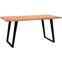 WOHNLING Esstisch akazie rechteckig, U-Fuß-Gestell schwarz, 140,0 x 80,0 x 76,0 cm von Wohnling