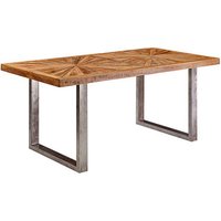 WOHNLING Esstisch braun rechteckig, Kufen-Gestell silber, 200,0 x 100,0 x 76,0 cm von Wohnling
