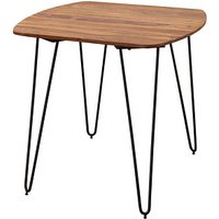 WOHNLING Esstisch sheesham quadratisch, Haarnadelbeine schwarz, 80,0 x 80,0 x 76,0 cm von Wohnling