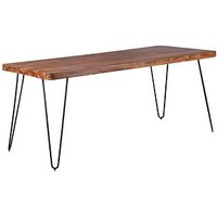 WOHNLING Esstisch sheesham rechteckig, Haarnadelbeine schwarz, 180,0 x 80,0 x 76,0 cm von Wohnling