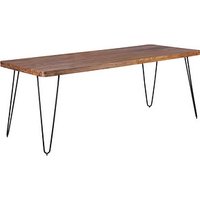 WOHNLING Esstisch sheesham rechteckig, Haarnadelbeine schwarz, 200,0 x 80,0 x 76,0 cm von Wohnling
