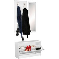 WOHNLING Garderoben-Set WL5.166 weiß Holz 4 Haken 80,0 x 180,0 cm WOHNLING Garderoben-Set WL5.166 weiß Holz 4 Haken 80,0 x 180,0 cm von Wohnling