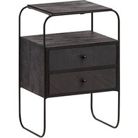 WOHNLING Nachttisch Massivholz schwarz 40,0 x 30,0 x 60,0 cm von Wohnling