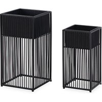 WOHNLING Pflanzenständer Metall schwarz quadratisch 25,0 / 20,0 x 50,0 / 40,0 cm, 2 St. WOHNLING Pflanzenständer Metall schwarz quadratisch 25,0 / 20,0 x 50,0 / 40,0 cm, 2 St. von Wohnling