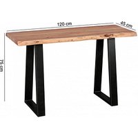 WOHNLING Schreibtisch akazie rechteckig, Kufen-Gestell schwarz 120,0 x 45,0 cm von Wohnling