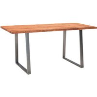 WOHNLING Schreibtisch akazie rechteckig, Trapez-Gestell silber 180,0 x 90,0 cm WOHNLING Schreibtisch akazie rechteckig, Trapez-Gestell silber 180,0 x 90,0 cm von Wohnling