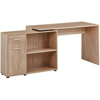 WOHNLING Schreibtisch sonoma-eiche rechteckig, Wangen-Gestell eiche 120,0 x 106,5 cm von Wohnling