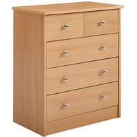 WOHNLING Schubladenschrank buche 5 Schubladen 60,0 x 35,0 x 70,0 cm von Wohnling
