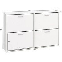 WOHNLING Schuhschrank, WL5.829 weiß 4 Fachböden 120,0 x 24,0 x 81,0 cm WOHNLING Schuhschrank, WL5.829 weiß 4 Fachböden 120,0 x 24,0 x 81,0 cm von Wohnling