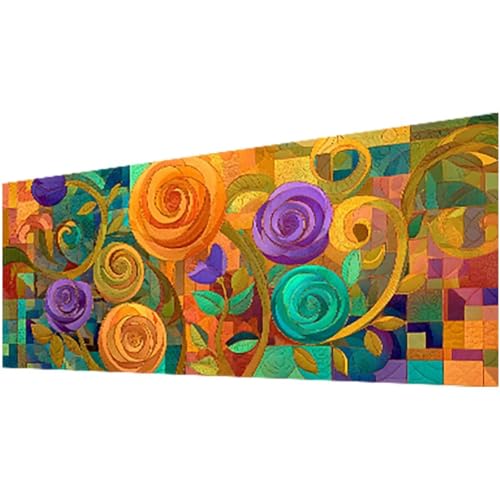 Diamond Painting Abstrakt, Diamond Painting Erwachsene und Kinder DIY 5D Diamante Malerei Bilder Blume Stickerei Kreuzstic Mosaikherstellung Basteln für Anfänger, Zimmer Deko Wohnzimmer 80x190cm w-763 von Wohoaqig