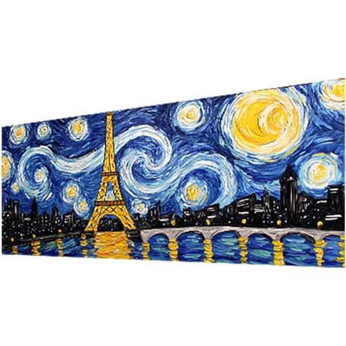 Diamond Painting Erwachsene, Eiffelturm Diamond Painting Landschaft DIY Vollbohrer Diamanten Malerei Stickerei Kreuzstich Set, Mosaikherstellung Basteln Erwachsene für Deko Wohnzimmer 25X60cm w-821 von Wohoaqig