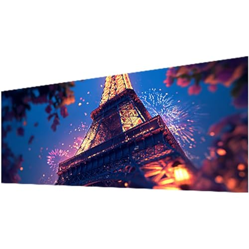 Diamond Painting Erwachsene, Eiffelturm Diamond Painting Landschaft DIY Vollbohrer Diamanten Malerei Stickerei Kreuzstich Set, Mosaikherstellung Basteln Erwachsene für Deko Wohnzimmer 60x140cm w-897 von Wohoaqig