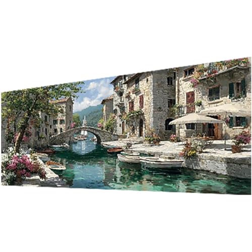 Diamond Painting See, Diamond Painting Erwachsene und Kinder DIY 5D Diamante Malerei Bilder Boot Stickerei Kreuzstic Mosaikherstellung Basteln für Anfänger, Deko Wohnzimmer Geschenke 100x235cm w-747 von Wohoaqig