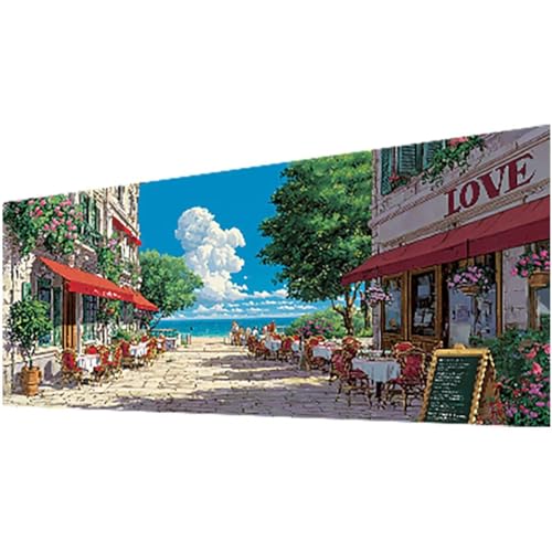 Diamond Painting Straße, Diamond Painting Erwachsene und Kinder DIY 5D Diamante Malerei Bilder Landschaft Stickerei Kreuzstic Mosaikherstellung Basteln für Anfänger für Deko Wohnzimmer 25X60cm w-975 von Wohoaqig