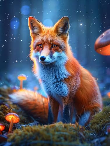 Pilz Diamond Painting Erwachsene Groß xxl 50x70cm, 5D Diamant Painting Bilder Fuchs, DIY Diamond Painting runden Steine Kreativ Set für Erwachsene Crystal Art, Zuhause Wanddeko Wohnzimmer Geschenk 5-9 Pilz Diamond Painting Erwachsene Groß xxl 50x70cm, 5D Diamant Painting Bilder Fuchs, DIY Diamond Painting runden Steine Kreativ Set für Erwachsene Crystal Art, Zuhause Wanddeko Wohnzimmer Geschenk 5-9 von Wohoaqio