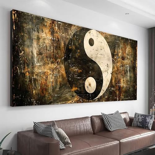 Tai Chi Diamond Painting Erwachsene, 5D Diamand Painting Bilder Yin Und Yang mit Komplettset Runde Diamond Painting Zubehör, Diy Set Erwachsene Crystal Art Paintings für Home WandDeko 60x140 cm Z-451 von Wohoaqio
