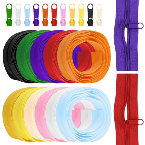 Wokape 121Pcs Nähen Reißverschlüsse #3 Nylon Coil Reißverschlüsse Verschiedene Kit Enthält 110Pcs 11 Farben Reißverschlüsse und 11Pcs 2.7M/106 Zoll #3 Nylon Coils Fit für DIY Schneider Nähen Handwerk Wokape 121Pcs Nähen Reißverschlüsse #3 Nylon Coil Reißverschlüsse Verschiedene Kit Enthält 110Pcs 11 Farben Reißverschlüsse und 11Pcs 2.7M/106 Zoll #3 Nylon Coils Fit für DIY Schneider Nähen Handwerk von Wokape