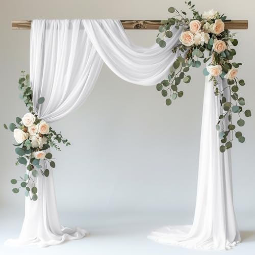Wokceer Drapierstoff für Hochzeitsbögen, 72,9 x 6,8 m, durchscheinender Stoff, für Hochzeit, Trauung, Geburtstagsfeier, Weiß Wokceer Drapierstoff für Hochzeitsbögen, 72,9 x 6,8 m, durchscheinender Stoff, für Hochzeit, Trauung, Geburtstagsfeier, Weiß von Wokceer