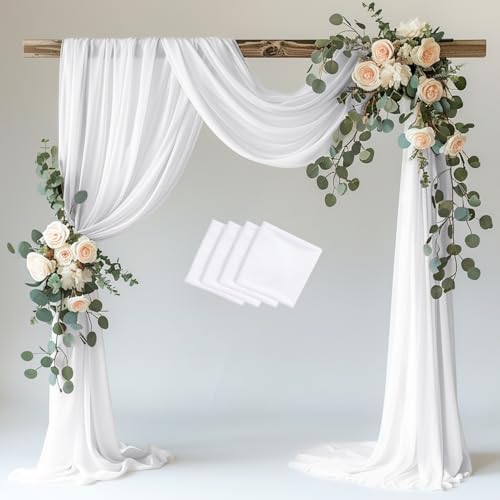 Wokceer Hochzeitsbogen Drapierstoff 4 Paneele 72,9 cm x 6,1 m weiß durchscheinender Stoff Hintergrund Bogen Drapierung für Hochzeitszeremonie Geburtstag Party Brautparty Dekoration Wokceer Hochzeitsbogen Drapierstoff 4 Paneele 72,9 cm x 6,1 m weiß durchscheinender Stoff Hintergrund Bogen Drapierung für Hochzeitszeremonie Geburtstag Party Brautparty Dekoration von Wokceer