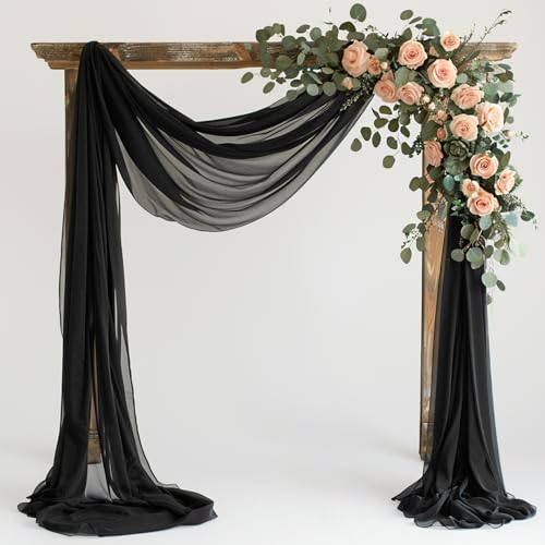 Wokceer Schwarzer Hochzeitsbogen Drapierstoff, Hintergrund, 72,9 cm x 6,1 m, transparenter Drapierstoff für Hochzeit, Lauben, Zeremonie, Party Wokceer Schwarzer Hochzeitsbogen Drapierstoff, Hintergrund, 72,9 cm x 6,1 m, transparenter Drapierstoff für Hochzeit, Lauben, Zeremonie, Party von Wokceer