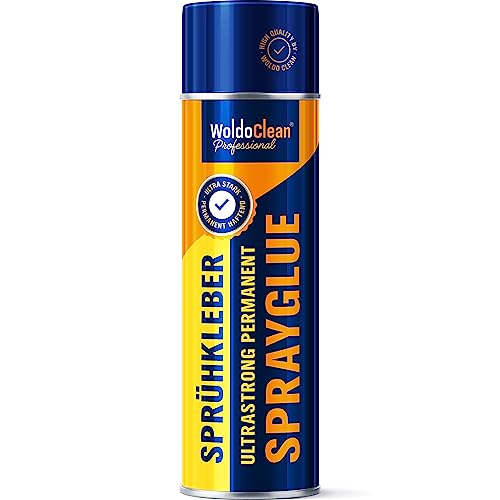 Sprühkleber für Dachhimmel, Filz, Leder & Schaumstoff - 500ml Klebespray mit starker Haftung & schneller Trocknung, Hitzebeständig für Fahrzeug & Innenausbau Sprühkleber für Dachhimmel, Filz, Leder & Schaumstoff - 500ml Klebespray mit starker Haftung & schneller Trocknung, Hitzebeständig für Fahrzeug & Innenausbau von WoldoClean