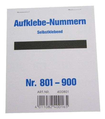 Wolf & Appenzeller 400801 - Gewinnaufklebe-Nummern 801-900, selbstklebend von Wolf & Appenzeller