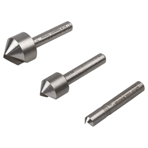 wolfcraft Senker-Set WS 3-tlg., Rundschaft I 2504000 I für Senkkopfschrauben Ø 3 - 8 mmm von wolfcraft