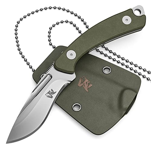 Wolfgangs VERITI Neck Knife Messer - inklusive Kydex Scheide und Kugel Halskette zum umhängen - Mini Survival Outdoor Messer für jeglichen Gebrauch von Wolfgangs