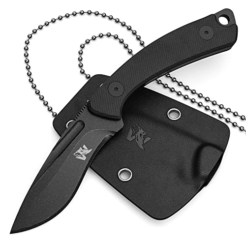 Wolfgangs VERITI Neck Knife Messer - inklusive Kydex Scheide und Kugel Halskette zum umhängen - Mini Survival Outdoor Messer für jeglichen Gebrauch von Wolfgangs