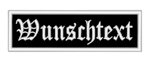 Aufnäher/Patch 10 x 3cm, Rechteckig, Wunschtext - personalisiert von Wolfszeit