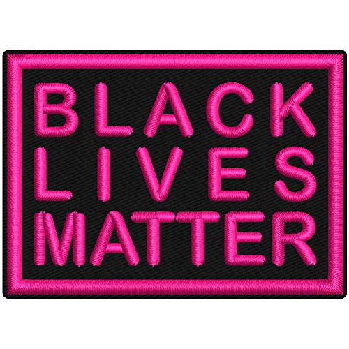 Aufnäher -Black Lives Matter- ca. 7x5cm - rechteckig zum Aufnähen oder Aufbügeln (schwarz-neonpink) von Wolfszeit
