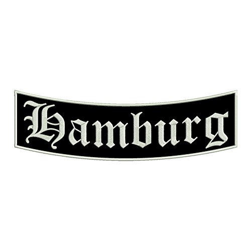 Aufnäher "Hamburg" - Ein unterer Bogen B1 mit ca.35x11cm - Stadtname - Städtepatch von Wolfszeit