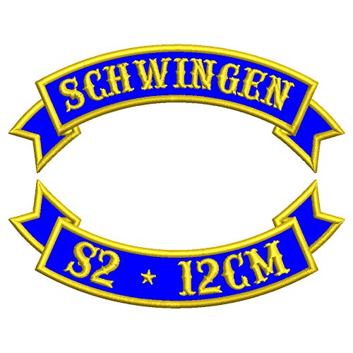 Aufnäher-Set obere + untere Schwinge S2 - viele Größen und Farben zur Auswahl (12x4,5cm) - personalisiert von Wolfszeit