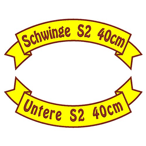 Aufnäher-Set obere + untere Schwinge S2 - viele Größen und Farben zur Auswahl (40x14,5cm) - personalisiert von Wolfszeit