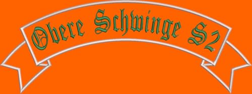 Aufnäher obere Schwinge S2 mit Wunschtext (20 x 7.3cm) - personalisiert von Wolfszeit