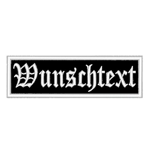 Aufnäher personalisiert mit deinem Wunschtext rechteckig (Rec1) 10x3cm (wahlweise zum Annähen, mit Klett oder zum Aufbügeln) von Wolfszeit