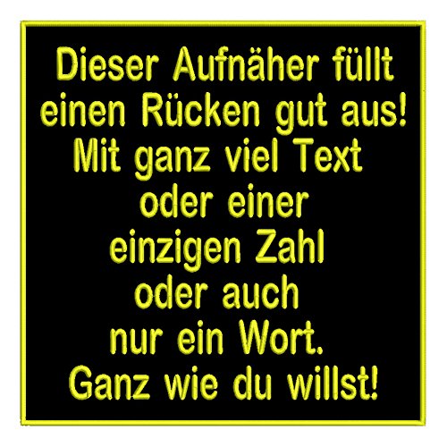 Quadratischer Wunschtext-Aufnäher Q1 (28x28cm) von Wolfszeit