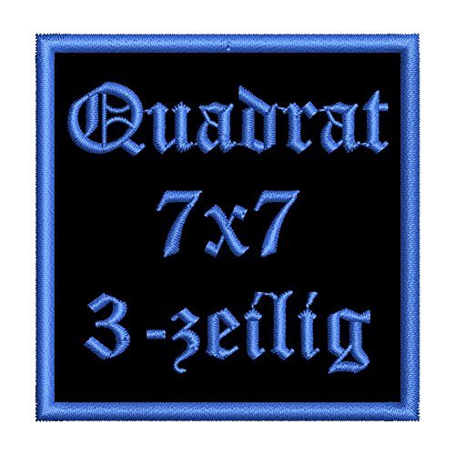 Quadratischer Wunschtext-Aufnäher Q1 (7x7cm) von Wolfszeit