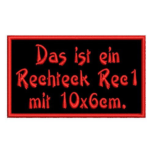 Aufnäher personalisiert mit deinem Wunschtext rechteckig (Rec1) 10x6cm (wahlweise zum Annähen, mit Klett oder zum Aufbügeln) Aufnäher personalisiert mit deinem Wunschtext rechteckig (Rec1) 10x6cm (wahlweise zum Annähen, mit Klett oder zum Aufbügeln) von Wolfszeit