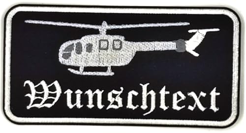 Wunschtext Aufnäher mit helikopter von Wolfszeit