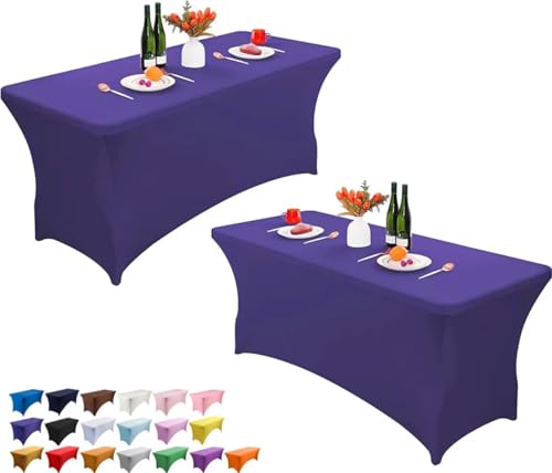 Wolfway 2 Pack 4FT Stretch Spandex Tischdecke waschbar und faltenresistent Küche Spandex Tischtuch ausgestattet rechteckigen Tisch für Party, Bankett, Hochzeiten, Cocktail und Festival Wolfway 2 Pack 4FT Stretch Spandex Tischdecke waschbar und faltenresistent Küche Spandex Tischtuch ausgestattet rechteckigen Tisch für Party, Bankett, Hochzeiten, Cocktail und Festival von Wolfway