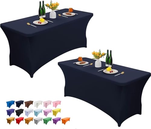 Wolfway 2 Pack 4FT Stretch Spandex Tischdecke waschbar und faltenresistent Küche Spandex Tischtuch ausgestattet rechteckigen Tisch für Party, Bankett, Hochzeiten, Cocktail und Festival Wolfway 2 Pack 4FT Stretch Spandex Tischdecke waschbar und faltenresistent Küche Spandex Tischtuch ausgestattet rechteckigen Tisch für Party, Bankett, Hochzeiten, Cocktail und Festival von Wolfway