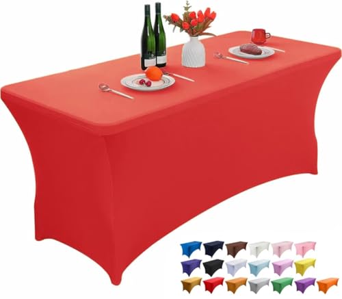 Wolfway 6FT Tiefrot Stretch Spandex Tischdecke waschbar und faltenresistent Küche Spandex Tischtuch ausgestattet rechteckigen Tisch für Party, Bankett, Hochzeiten, Cocktail und Festival Wolfway 6FT Tiefrot Stretch Spandex Tischdecke waschbar und faltenresistent Küche Spandex Tischtuch ausgestattet rechteckigen Tisch für Party, Bankett, Hochzeiten, Cocktail und Festival von Wolfway