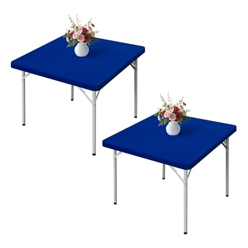 Wolkemer 2 x blaue Tischdecke, 86,4 x 86,4 cm, quadratisch, elastische Kanten, Spandex-Stretch-Tischdecke mit maschinenwaschbarem Stoff, für Hochzeit, Party, Picknick, Esszimmer, drinnen und draußen Wolkemer 2 x blaue Tischdecke, 86,4 x 86,4 cm, quadratisch, elastische Kanten, Spandex-Stretch-Tischdecke mit maschinenwaschbarem Stoff, für Hochzeit, Party, Picknick, Esszimmer, drinnen und draußen von Wolkemer